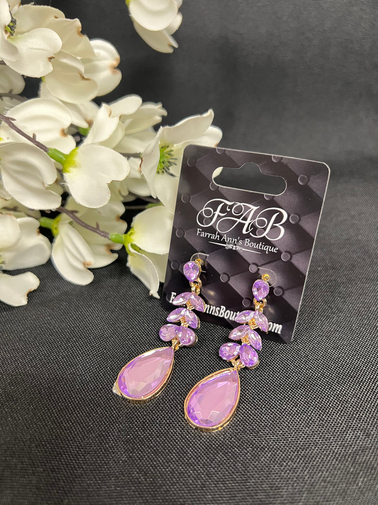 Purple & Gold Dangle Earrings