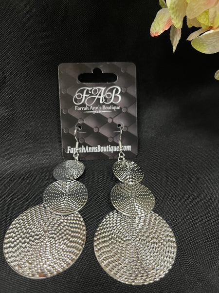 Silver Tone Leaf Earrings