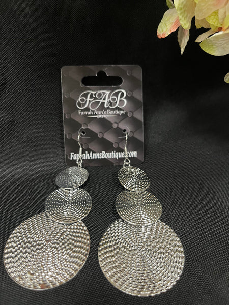 Silver Tone Circle Dangles