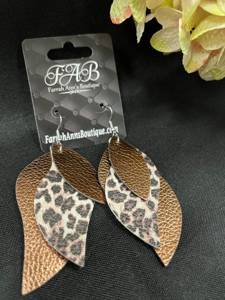 Layered Leather Earrings