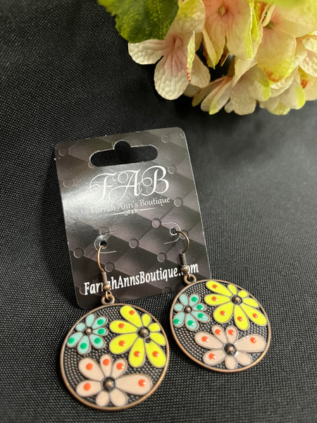 Floral Enamel Earrings
