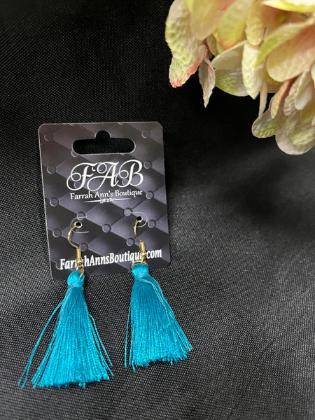 Blue Tassel Earrings
