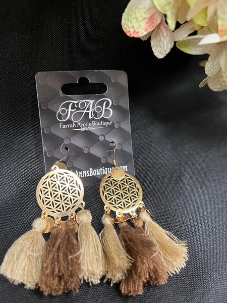 Gold Tone & Tassel Earrings