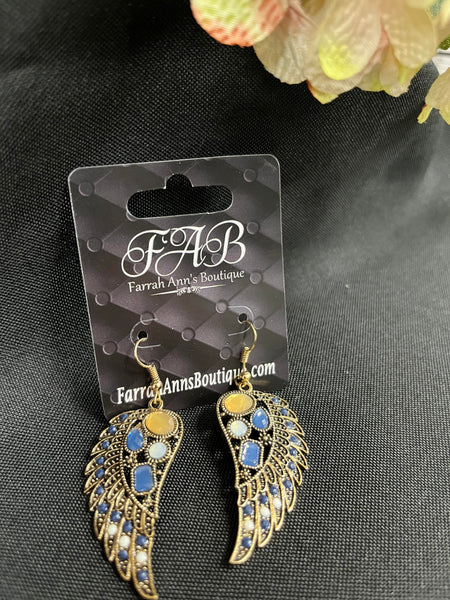 Angel Wing Stone Earrings