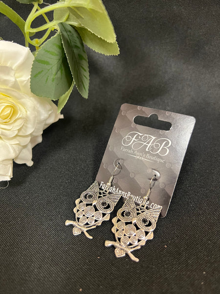 Silver Owl Earrings