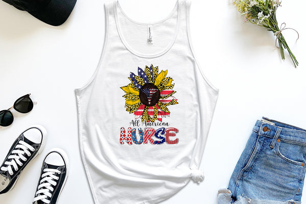 All American Nurse Tank-White