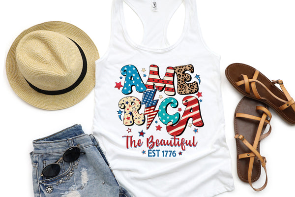 America The Beautiful White Tank