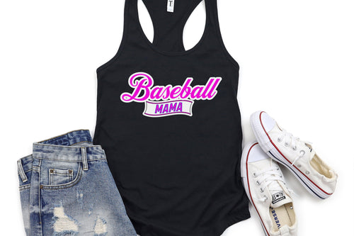 Baseball Mama-Black Tank