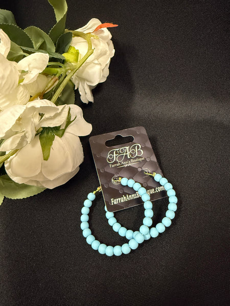 Aqua Beaded Earrings
