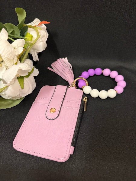 Purple Beaded Wristlet