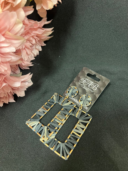 Raffia Rectangle Earrings