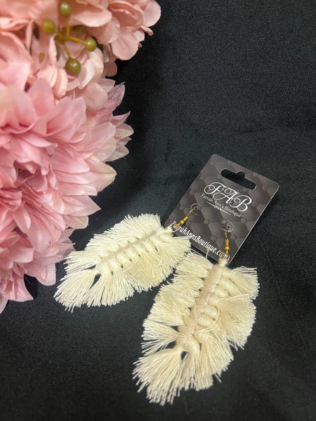 Cream Tassel Earrings