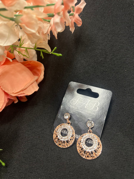 Rose Gold Halo Earrings