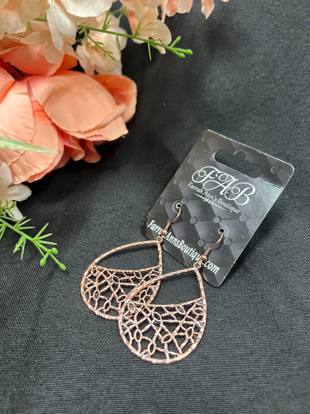 Rose Gold Tear Drop Earrings