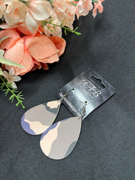 Camo Leather Earrings