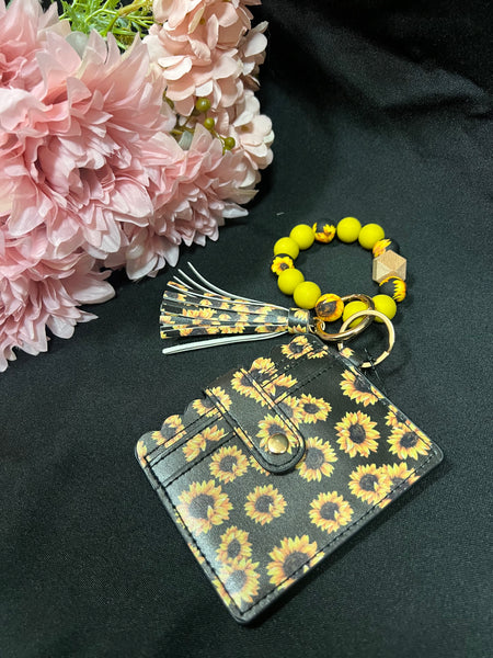 Sunflower Beaded Cardholder