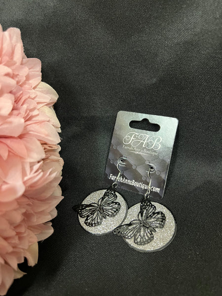 Butterfly Silhouette Dangle Earrings