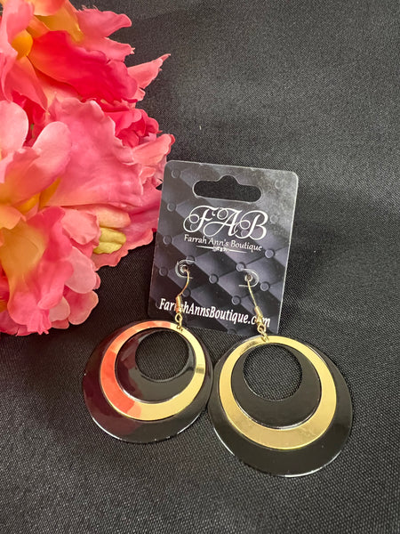 Gold & Black Earrings