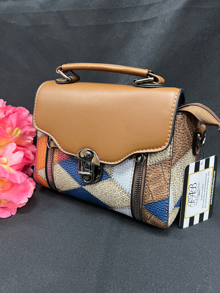 Taupe Patchwork Handbag