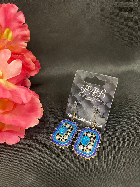Blue Beaded Earrings