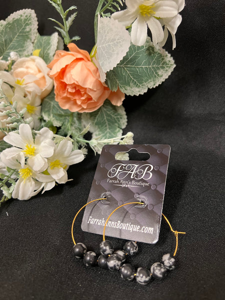 Black & Gold Beaded Earrings