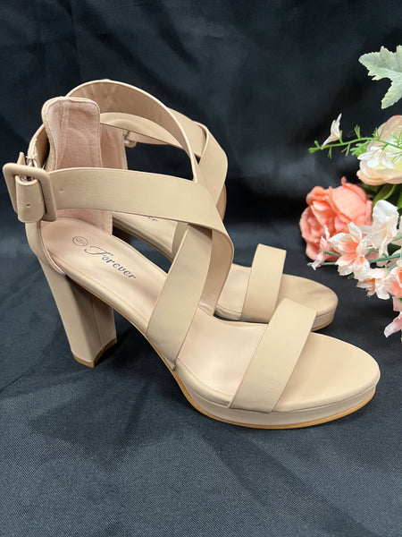 Taupe Strappy Pump