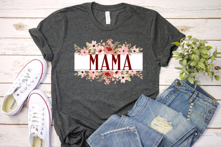 Baseball Mama-Charcoal T Shirt