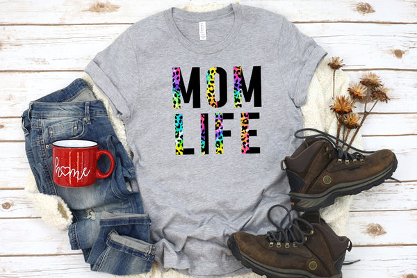 Mom Life-Light Gray T Shirt