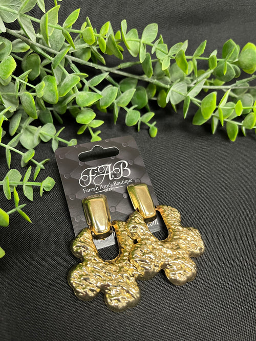 Gold Flower Shaped Earrings