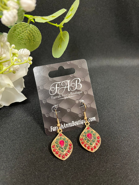 Round Layered Hearts Earrings