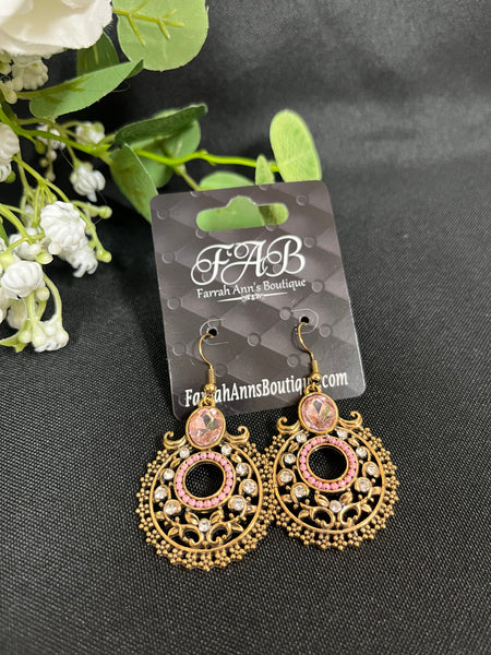 Pink/Gold Earrings