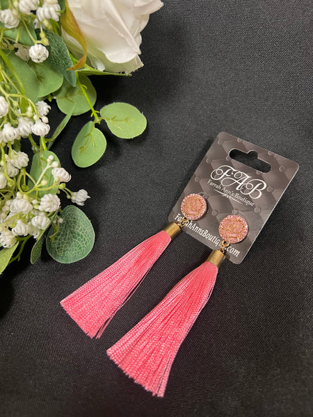 Pink Tassel Earrings