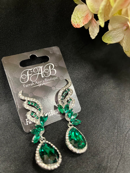 Emerald Rhinestone Earrings