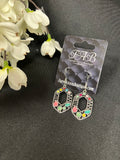 Multi. Color Oval Shaped Earrings