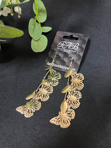 Gold Butterfly Earrings