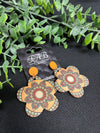 Wooden Flower Shaped Earrings