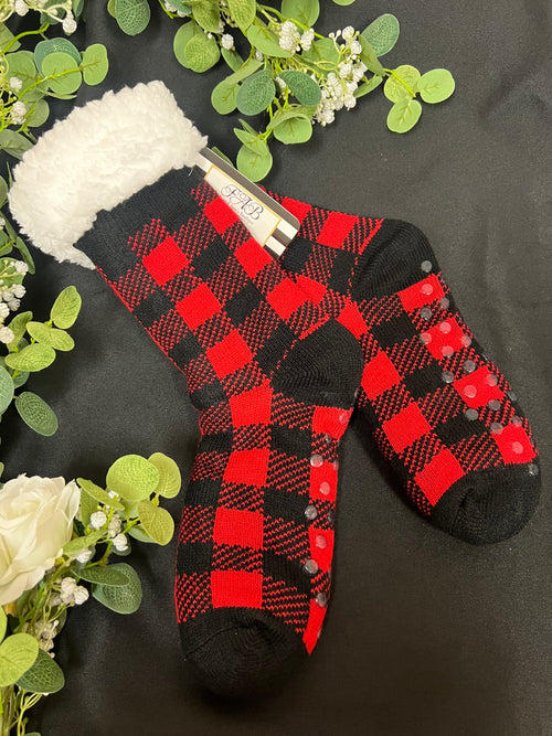 Buffalo Plaid Christmas Socks