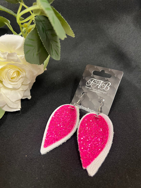 Pink Glitter Earrings