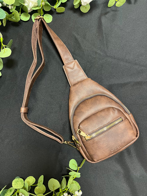 Brown Leather Chest bag