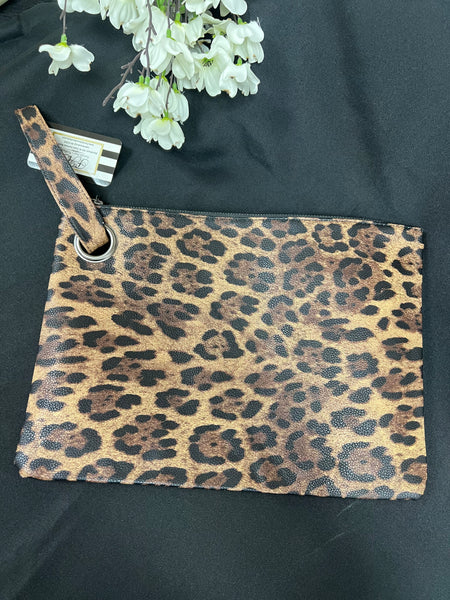 Large Leopard Wristlet