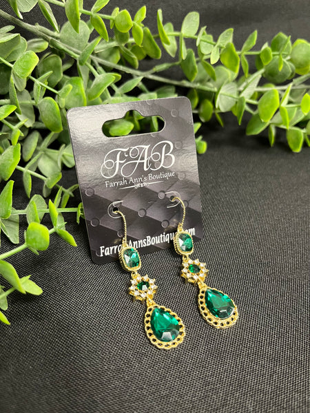 Emerald Green Dangle Earrings