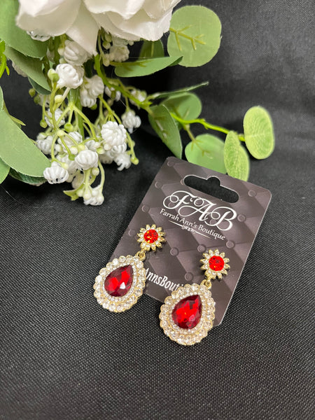 Red Teardrop Earrings