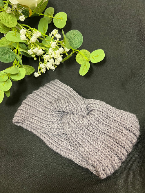 Knit Headband- Gray