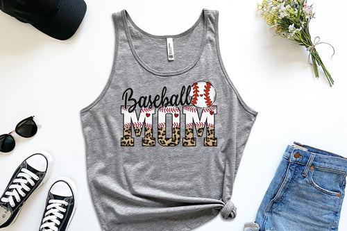 Baseball Mom-Gray Tank