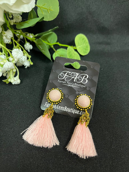 Pink Tassel Earrings