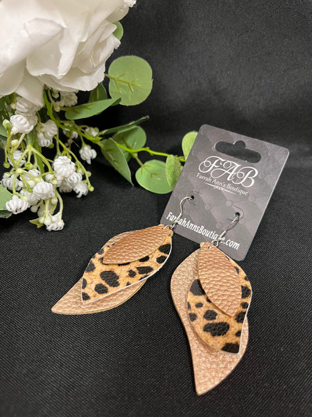 Leopard Leather Earrings