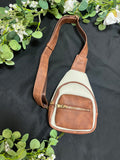 Brown/Ivory Leather Chest bag