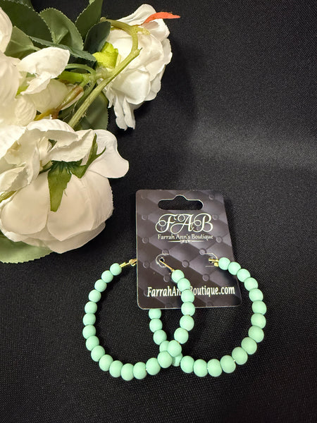 Mint Beaded Earrings