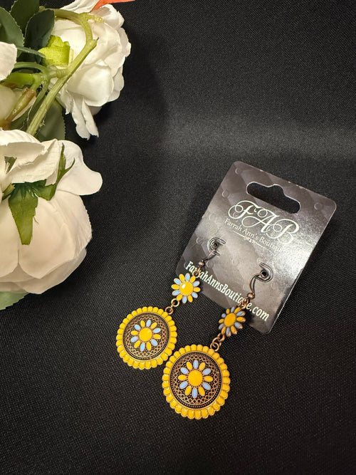 Yellow Floral Earrings