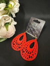 Wooden Earrings-Red